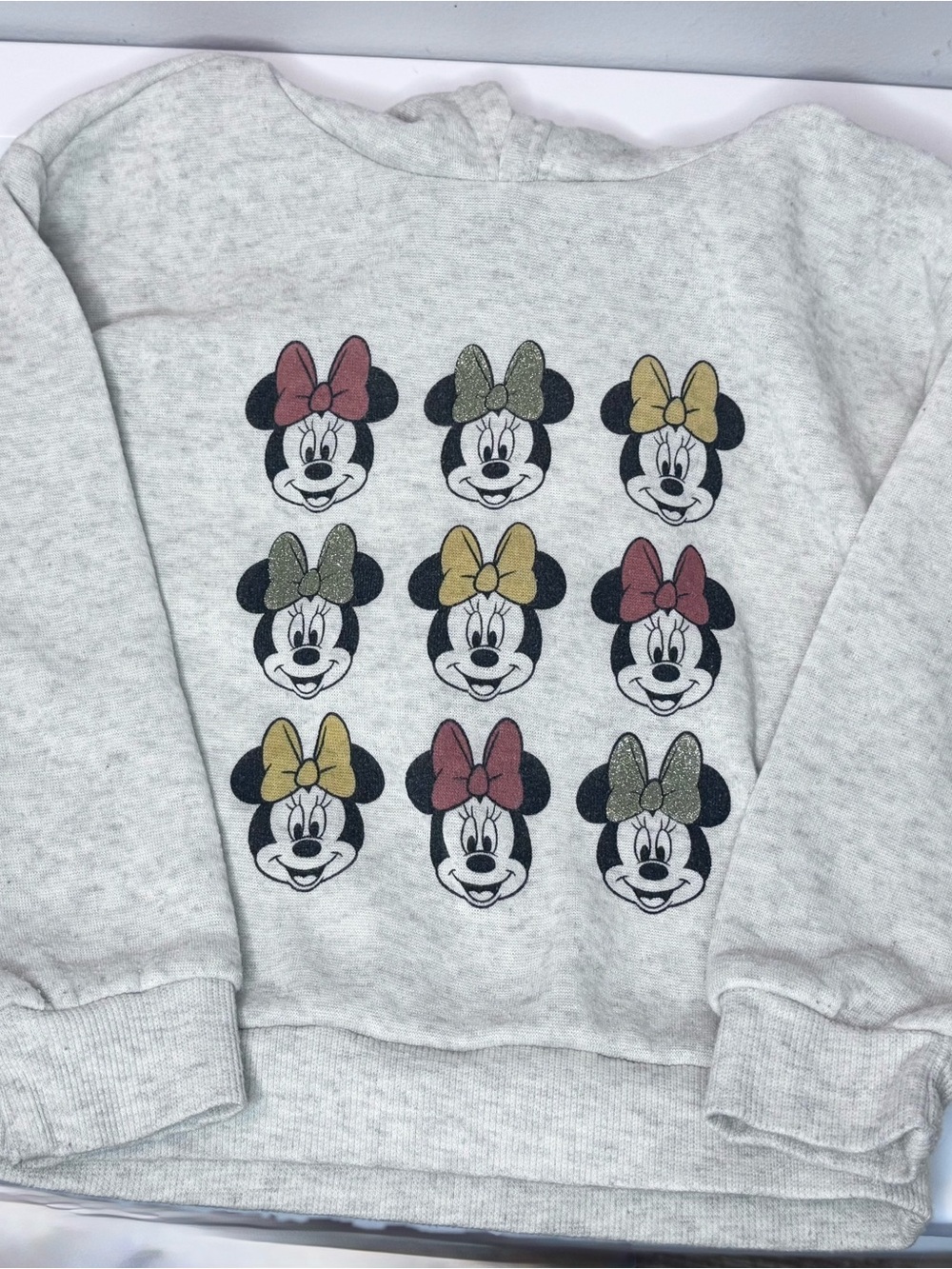 jcpenney Girls Light Gray Minnie Mouse Bow Hoodie Sweatshirt